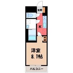 宇都宮駅 徒歩19分 4階の物件間取画像